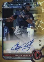 2022 Bowman Chrome Prospect Autographs #CPAGV George Valera Gold Refractor Baseball Card