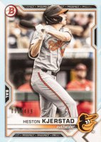 2021 Bowman Draft #BD40 Heston Kjerstad Sky Blue Baseball Card