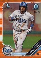 2019 Bowman Prospects Chrome #100 Wander Franco Orange Refractor Baseball Card