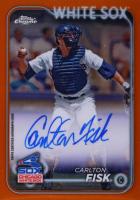 2024 Topps Chrome Update Chrome Legends Autographs #CF Carlton Fisk Orange Refractor Baseball Card