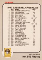 1983 Fleer #653 Checklist (302-351) Baseball Card