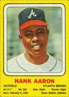 1969 Transogram # Hank Aaron Hand Cut Baseball Card