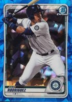 2020 Bowman Chrome Sapphire Edition #BCP19 Julio Rodriguez Baseball Card