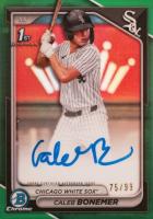2024 Bowman Draft Chrome Prospect Autographs #CPACBO Caleb Bonemer Green Refractor Baseball Card