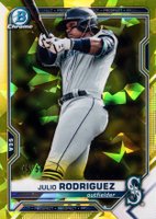 2021 Bowman Chrome Sapphire Edition Prospects #BCP231 Julio Rodriguez Yellow Baseball Card
