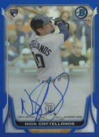 2014 Bowman Chrome Autograph Rookies #NC Nick Castellanos Blue Refractor Baseball Card