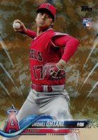 2018 Topps Update #US1 Shohei Ohtani Pitching in Red Jersey-Camo Baseball Card