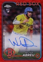 2024 Topps Chrome Rookie Autographs #RAWA Wilyer Abreu Red Wave Baseball Card