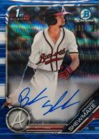 2019 Bowman Draft Chrome Draft Picks Autograph #CDABSH Braden Shewmake Blue Wave Refractor Baseball Card