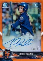 2018 Bowman Draft Chrome Draft Picks Autographs #CDAJK Jarred Kelenic Orange Refractor Baseball Card