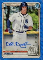 2020 Bowman Draft Chrome Draft Picks Autographs #CDADD Dillon Dingler Blue Wave Refractor Baseball Card