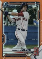 2021 Bowman Draft #BDC174 Marcelo Mayer Chrome-Orange Refractor Baseball Card