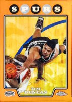2008 Topps Chrome #21 Tim Duncan Orange Refractor Basketball Card