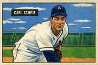 1951 Bowman #83 Carl Scheib Baseball Card