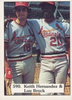 1975 SSPC #590 Keith Hernandez & Lou Brock Checklist Baseball Card
