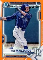 2021 Bowman Draft #BDC191 Kyle Manzardo Chrome-Orange Refractor Baseball Card