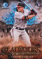 2024 Bowman Chrome Gladiators of the Diamond #5 Colton Cowser Mini Diamond Refractor Baseball Card