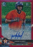 2018 Bowman Chrome Prospects Autographs #CPAYA Yordan Alvarez Red Shimmer  Baseball Card