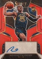 2022 Panini Select Rookie Signatures #RSBNM Bennedict Mathurin Red Basketball Card