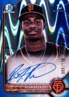 2022 Bowman Chrome Prospect Autographs #CPARR Ryan Reckley Blue Raywave Refractor Baseball Card