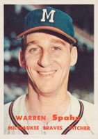 1957 Topps #90 Warren Spahn Baseball Card