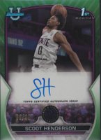 2022 Bowman Chrome University #102 Scoot Henderson Prospect Autograph-Green Refractor Basketball Card