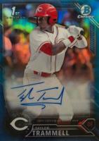 2016 Bowman Draft Chrome Draft Picks Autographs #CDATT Taylor Trammell Blue Refractor Baseball Card