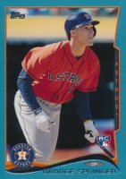 2014 Topps Update #US10 George Springer Orange Jersey-Blue Walmart Border Baseball Card