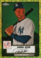 2021 Topps Chrome Platinum Anniversary #491 Derek Jeter 70th Anniversary Green/Yellow Refractor Baseball Card