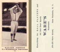 1916 Wares #91 Walter Johnson Baseball Card