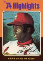 1975 Topps #2 Lou Brock '74 Highlights Baseball Card