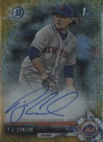 2017 Bowman Chrome Prospect Autograph #PC P.J. Conlon Gold Shimmer Baseball Card