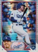 2023 Topps Chrome #5 Freddie Freeman Prism Refractor Baseball Card