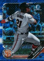 2019 Bowman Prospects Chrome #83 Heliot Ramos Blue Shimmer Baseball Card