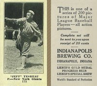 1916 Indianapolis Brewing #173 Jeff Tesreau Baseball Card