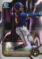 2022 Bowman Chrome Prospects #BCP79 Jackson Chourio Lava Refractor Baseball Card