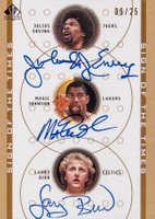 2001 SP Authentic Sign of the Times Triple #DR/MG/LB Julius Erving/Larry Bird/Magic Johnson Basketball Card