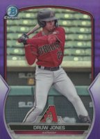 2023 Bowman Chrome Prospects #BCP249 Druw Jones Purple Refractor Baseball Card