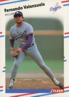 1988 Fleer Glossy #528 Fernando Valenzuela Baseball Card