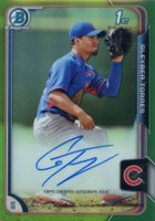 2015 Bowman Chrome Autograph Prospect #GT Gleyber Torres Green Refractor Baseball Card