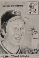 1984 O'Connell & Son Ink Mini Prints #230 Johnny Bench Baseball Card