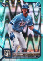 2022 Bowman Chrome #77 Bobby Witt Jr. Aqua Raywave Refractor Baseball Card