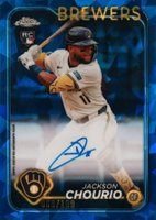 2024 Topps Chrome Sapphire Chrome Sapphire Autographs #CSAJC Jackson Chourio Baseball Card