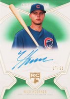 2020 Topps Definitive Collection Definitive Rookie Autographs #NH Nico Hoerner Green Baseball Card