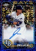 2024 Topps Chrome Rookie Autographs #RAJDE Jonny Deluca Purple Speckle Refractor Baseball Card
