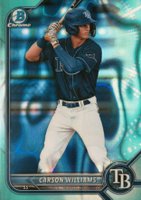 2022 Bowman Draft #BDC14 Carson Williams Chrome-Aqua Lava Refractor Baseball Card