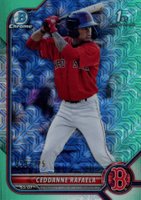 2022 Bowman Chrome Prospects #BCP61 Ceddanne Rafaela Aqua Shimmer Refractor Baseball Card