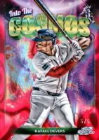 2024 Topps Chrome Cosmic Into the Cosmos #15 Rafael Devers Red Flare Baseball Card