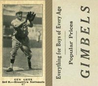 1916 Gimbels #67 Gus Getz Baseball Card