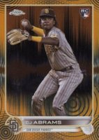2022 Topps Chrome Sonic #225 CJ Abrams SP-Orange/Black Sonic Pulse Refractor Baseball Card